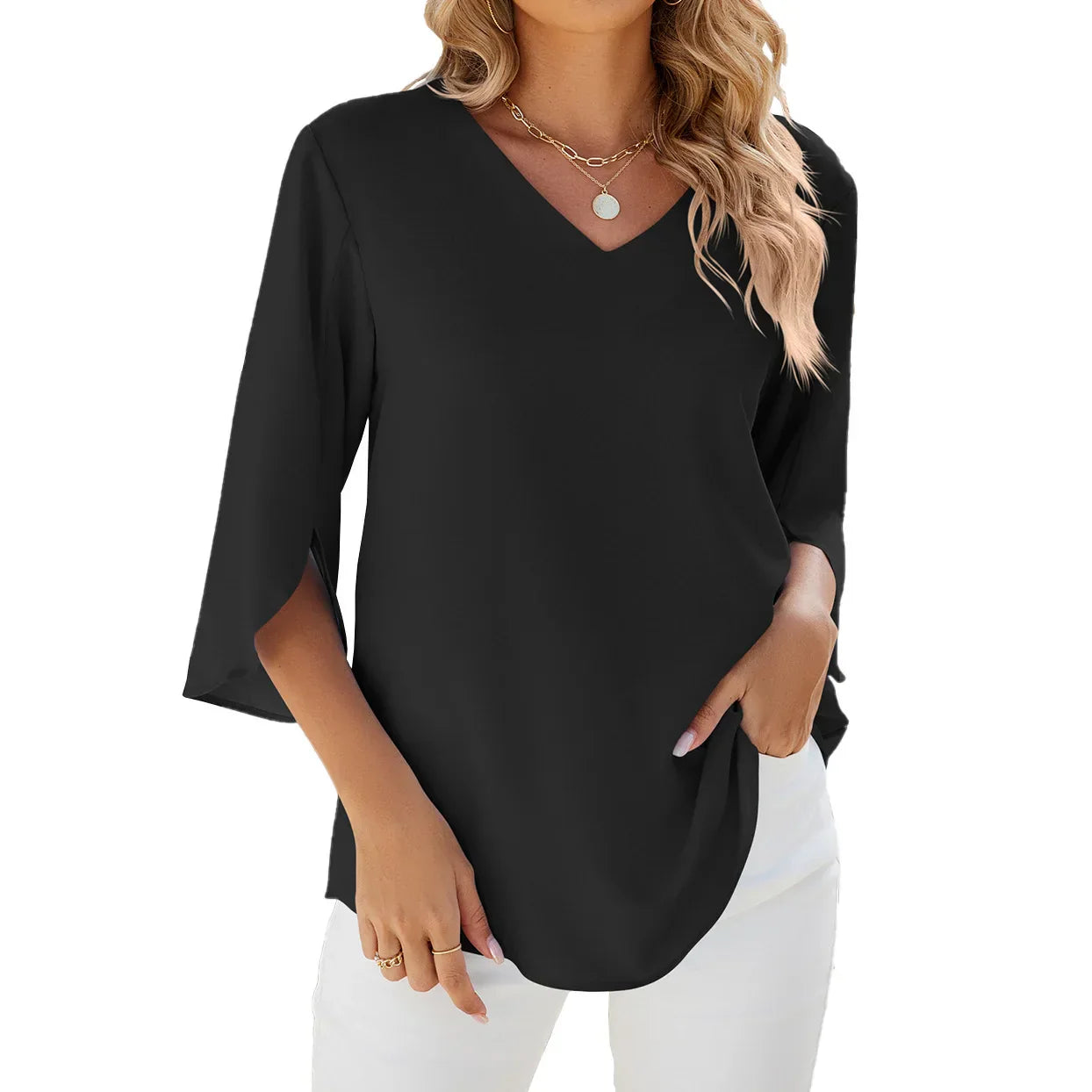 Sophie™ - Bluse med V-hals